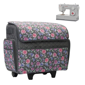 Échantillon gratuit : Sac de transport à roulettes avec bandoulière et poignées robustes, compatible avec les étuis de machine à coudre sur roulettes - Product Image 2