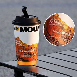 Custom logo Printed Eco Friendly Latte Coffee Paper <b>Cup</b> 4/8/10/12/16oz Hot and Cold Drinks Double Wall Paper <b>Cups</b> with Lids - Product Image 2