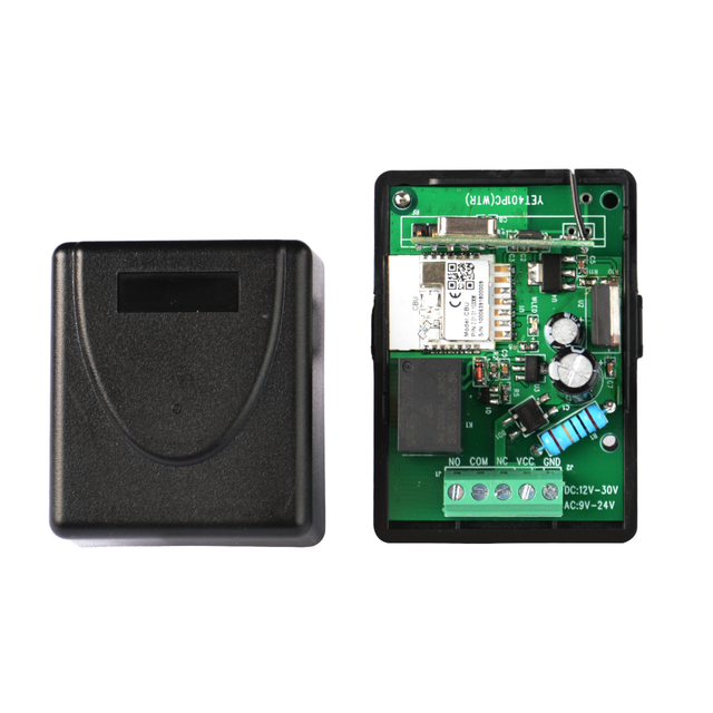 YET401WTR WIFI+RF 433MHz Automatic Plastic Receiver DC12-30V 4 Buttons 100m Control Distance Learning Code for Garage Gate Box
