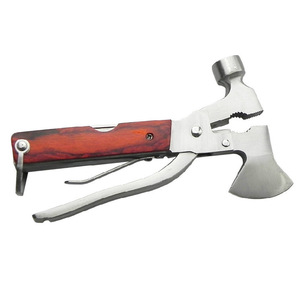 Martillo de Escape Multifuncional para Vehículos con Mango de Madera, Hacha de Acero, Herramienta de Seguridad para Romper Vidrios y Cortar Cinturones de Seguridad en Emergencias - Product Image 3