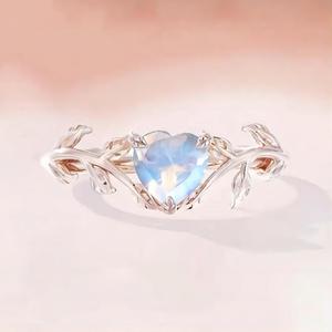 Rose Gold Plated Heart Cut <b>Crystal</b> <b>Ring</b> Romantic Engagement Jewelry for Women - Product Image 1