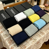 Boîte de 12 paires de chaussettes de sport en coton personnalisées, boîte cadeau, logo personnalisé, design personnalisé