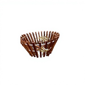 VietChoice <b>Wooden</b> Rustic Flower Pot Circular Design Outdoor <b>Garden</b> <b>Planter</b> for Flower Green Plant - Product Image 4
