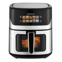 Friteuse à air électrique carrée moderne 6,5 L, 8 fonctions à une touche, four intelligent sans huile, contrôle numérique, construction en acier inoxydable