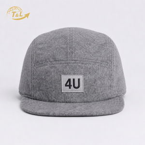 Gorra de Béisbol 4U Gris de 5 Paneles, Unisex, Ajustada, de Algodón Jersey, Estilo Casual Deportivo, Logotipo Frontal Ajustable, Color Sólido - Product Image 2