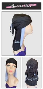 Durag en satin soyeux de haute qualité avec logo personnalisé, coutures extérieures, unisexe, extra long, à ondulations, avec longues sangles - Product Image 2