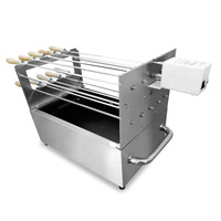 Haute Acier Inoxydable Deux Couches Portable BBQ Grill Rotissoire Brochette Argent Charbon De Bois Grill Chariot Pliant pour Camping En Plein Air