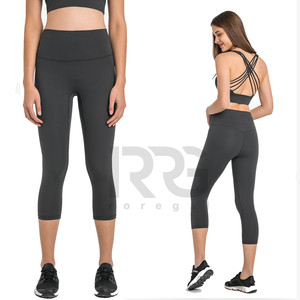 Nuevos <span class=keywords><strong>pantalones</strong></span> cortos de Yoga de 21 pulgadas de secado rápido <span class=keywords><strong>sin</strong></span> Alineación de línea de camello mallas ajustadas de piel de entrenamiento coloridas para mujer - Product Image 6