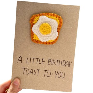 Tarjeta de felicitación de ganchillo transfronteriza de gran venta: Paquete de materiales DIY para tarjeta de cumpleaños de huevo frito y tostada - Product Image 5