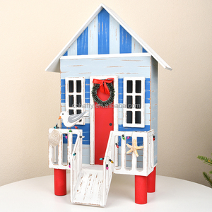 Handmade Wooden <b>LED</b> Lighted Wooden House for Decor <b>Christmas</b> Village with <b>Lights</b> Wholesale Factory Direct - Product Image 6