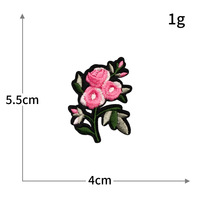 Lot de 24 écussons brodés roses à thermocoller, motifs floraux pour vestes, jeans, sacs à main, costumes et décoration de cadeaux