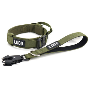 Collar y Correa Tácticos para Perro de Nailon Ajustable, Resistente y Duradero, con Hebilla Metálica de Alta Resistencia - Product Image 1