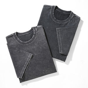 Camiseta de Hombre de Alta Calidad con Hombros Caídos, Estilo Batik Lavado, Tallas Grandes, Moda Americana Vintage, Holgada, Deportiva y de Gran Gramaje - Product Image 5