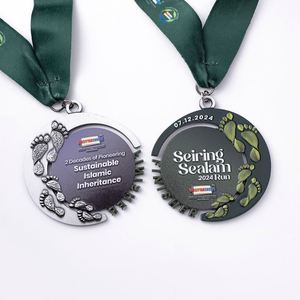 Médaille d'or en alliage de zinc vierge personnalisée pour remise des diplômes, compétition sportive, cadeau souvenir-gravé au laser écologique - Product Image 1