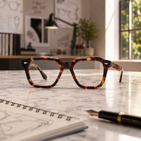 Lunettes anti-lumière bleue classiques à monture carrée en acétate, unisexe, style rétro, verres haute qualité, polyvalentes, pour ordinateur, modèle optique