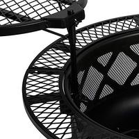Foyer extérieur à bois avec grille de cuisson amovible rapidement, noir, 32 pouces