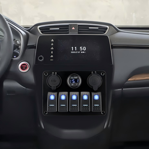 <span class=keywords><strong>5</strong></span> gang kết hợp kép USB ổ cắm không thấm nước 12/24V LED Rocker chuyển đổi bảng điều chỉnh với kỹ thuật số điện áp hiển thị ON-OFF bao gồm cầu chì - Product Image 6