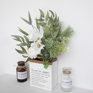 Bouquet de fleurs artificielles Qinzi Camélia blanc Décoration de mariage Décoration de la maison CF01143 - Product Image 2