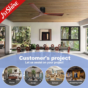 1stshine Ventilateur de plafond intérieur à faible bruit pales en bois Ventilateur de plafond à moteur DC efficace avec télécommande - Product Image 5