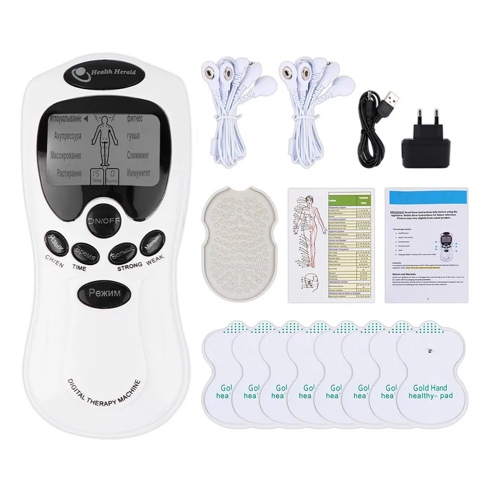 電気10筋肉刺激装置Ems鍼治療顔ボディマッサージャーデジタルセラピーヘラルドマッサージツール電気刺激装置