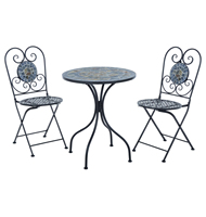 Ensemble de bistrot en mosaïque noire en fer pour la décoration extérieure de la maison, pour le patio, le jardin, les meubles