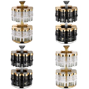2 Katlı 360 Derece Dönebilen Baharatlık Seti, 12 Cam Kavanozlu, Dayanıklı, Çevre Dostu, Modern Baharat Düzenleyici, Mutfak Tezgahı İçin - Product Image 2