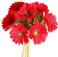 Buket Bunga Gerbera Daisy PU Buatan, Realistis, Tahan Air, Buatan Tangan untuk Dekorasi Rumah, Pernikahan, Natal, dan Pesta