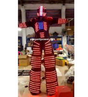 LED Roboter Kostüm LED Kleidung Stelzen Walker Kostüm LED Anzug Kostüm Helm Laser CO2 Jet Maschine
