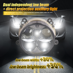 Sanvi Tự Động Hệ Thống Chiếu Sáng 90W 6000K B5 5 Miếng Ống Kính Màu Xanh LED Kép Ống Kính Máy Chiếu Đèn Pha Cho BMW Toyota - Product Image 4