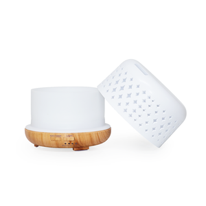 Humidificador de aire ultrasónico, difusor de luces LED de grano de madera para el hogar, difusor eléctrico de aceites esenciales - Product Image 3