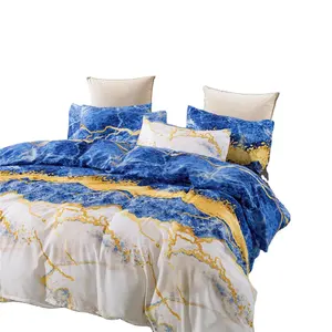 Styles américains 3D Colorful Marble Bedding Duvet Cover Set plant