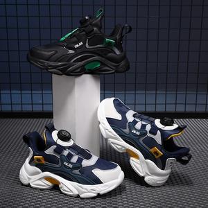 Baskets pour garçons, nouvelle collection automne, chaussures de course et de basketball, tige en cuir synthétique, fermeture à bouton rotatif, doublure polaire - Product Image 4