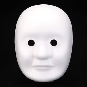 Maschera Facciale Integrale o Mezza Faccia in Carta, Ecologica e Biodegradabile, per Adulti, da Dipingere a Mano, Tema Halloween e Festività - Product Image 3