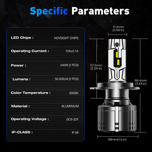 Novsight <span class=keywords><strong>T1</strong></span> độ sáng cao Auto Car Led Đèn Pha Bóng Đèn Spotlight 9005 9006 H1 H11 H7 H4 CANBUS Auto LED đầu đèn bóng đèn - Product Image 6