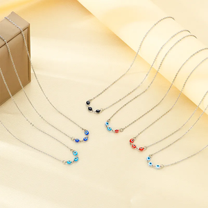 Collar de Moda con Cadena de Acero Inoxidable 304, Diseño Tridimensional con Ojo de Demonio, Uso Diario, con Cierre de Langosta - Product Image 3