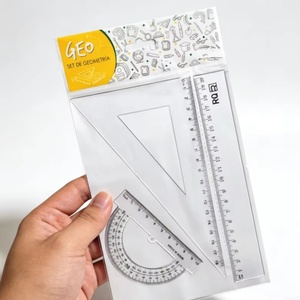Juego de 3 Reglas Transparentes de Plástico, Artículos Escolares para Estudiantes, Material de Oficina, Personalización con Logotipo, Venta al Por Mayor - Product Image 1