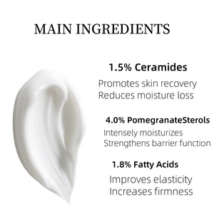 Crema hidratante Ceramide 1.5% Ceramide 4.0% Sterol 1.8% Ácido graso Fórmula vegana Fortalece la barrera de la piel Mantener la cara - Product Image 4