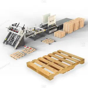 מכונת משטחי מיתרים אוטומטית משטחי עץ מכונת מסמור מכונה לייצור משטחי עץ דחוסים