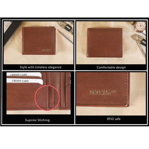 Genuine Leather <b>RFID</b> Protected Bi Fold <b>Wallet</b> for Men Slim Card Holder Two Compartment Pocket <b>Wallet</b> Fashion Gift - Product Image 2