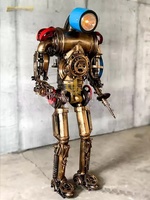 Sculpture de robot steampunk sur mesure de grande taille, art métallique, homme mécanique vintage, artisanat en fer, décoration industrielle, décoration pour la maison, le bureau, le bar