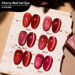 JTING Explosions Cherry Ruby Cat's Eye Vernis à ongles 6 couleurs Nouvel An Rouge Fine Flash Blanc Vin Rouge LED 30s Cure Time - Product Image 1
