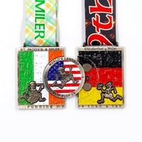 Medallas de Maratón Personalizadas al por Mayor en 2D/3D 5k, Caja de Medallas, Trofeos Deportivos de Metal Personalizados, Colores Pantone, Estampado en Oro
