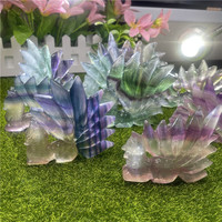 Sculptures en cristal naturel Fluorite arc-en-ciel Renard à neuf queues Renards en cristal pour cadeaux de mariage Guérison