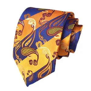 男士真丝领带婚礼商务会议Gravata男士正式8厘米时尚pisley领带