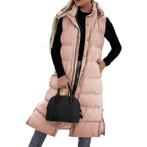 OEM 사용자 정의 겨울 여성 슬림 웜 다운 재킷 후드 패션 캐주얼 방풍 롱 퍼 재킷 오프 소매 남여 공용