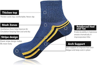 Chaussettes de cheville pour hommes Athletic Running Hiking Cushion Performance Ventilation Sports Cotton Socks