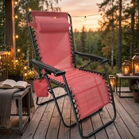 Chaise de plage inclinable zéro gravité en acier inoxydable, chaise longue pliante portable avec poche latérale pour usage extérieur, cour et hôtel