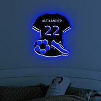 Letrero LED de Neón Personalizado con Diseño de Camiseta de Fútbol, Alimentado por USB, Decoración Deportiva para Pared, Ideal para Bares, Fiestas y Regalos