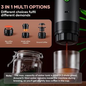 Cafetera Espresso Portátil OEM de Fábrica, 20 Bares, Autocalentable, Recargable por USB, Monodosis, para Hogar, Exteriores y Auto - Product Image 3