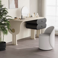 Coiffeuse en bois massif de luxe avancé Console de chambre à coucher de rangement simple avec miroir pour vanités de luxe légères de maquillage